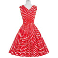 Grace Karin Ladies Design plus récent sans manches Polka Dots Floral Pattern Retro Vintage 1950 robe CL008901-13